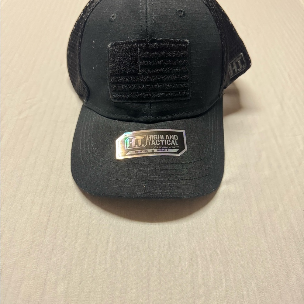 Highland Tactical Men's Black Patch Trucker Cap